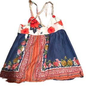 New Forever 21 floral printed boho tank top small